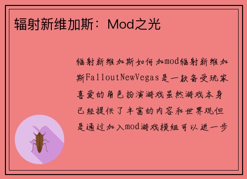 辐射新维加斯：Mod之光